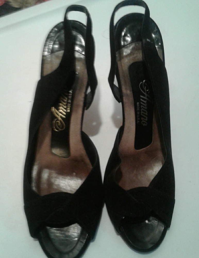 Vintage "Amano Woman's Shoes * Black Suede